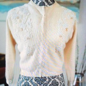 Vintage Lilly Koo Beaded & Embroidered Cardigan